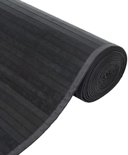 vidaXL Teppich Rechteckig Grau 100x200 cm Bambus 376946 Bild 4