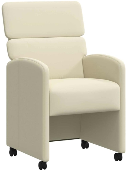 vidaXL Esszimmerstühle mit Rollen 2 pcs Creme 58 x 65 x 98 cm 42017884