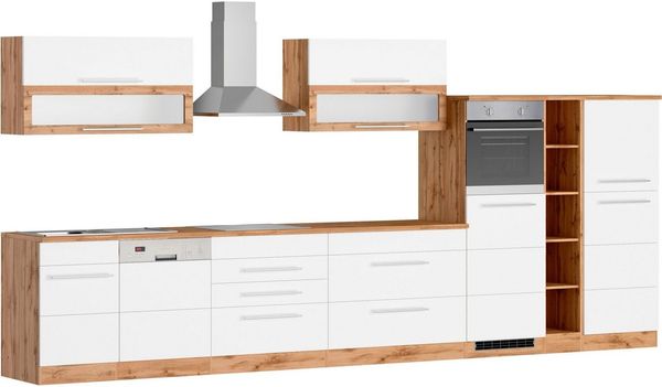 KOCHSTATION Küchenzeile KS-Wien, Breite 440 cm, wahlweise mit E-Geräten