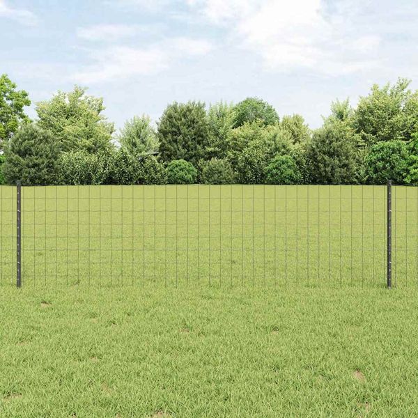vidaXL Zaun mit Pfosten Grau 3336130
