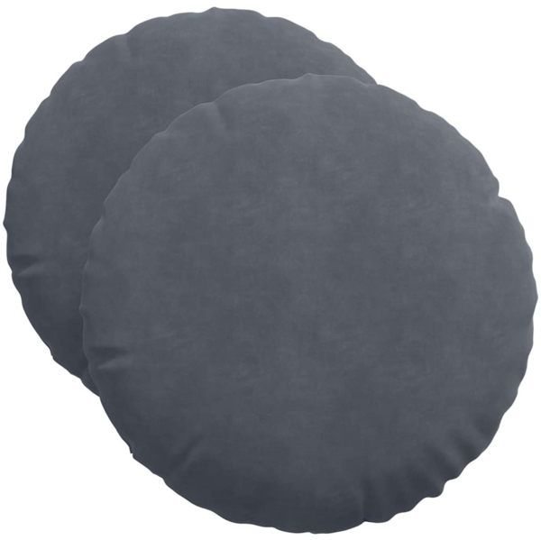 vidaXL Sitzkissen 2 Stück Dunkelgrau Ø 50 x 19 cm Samt 42014175