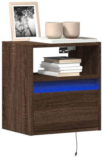 vidaXL TV-Wandschränke LED-Beleuchtung 2 Stk. Eichen-Optik 41x31x45 cm 852326