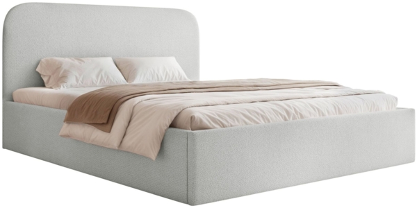 Selsey 'Sonvivo' Polsterbett mit Bettkasten, Chenille, hellgrau, 140x200