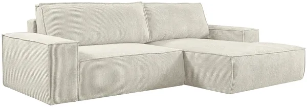 Vente-unique - AMELIA Sofa SamtStoff Puderrosa - B 167 cm x H 85 cm x L 267 cm