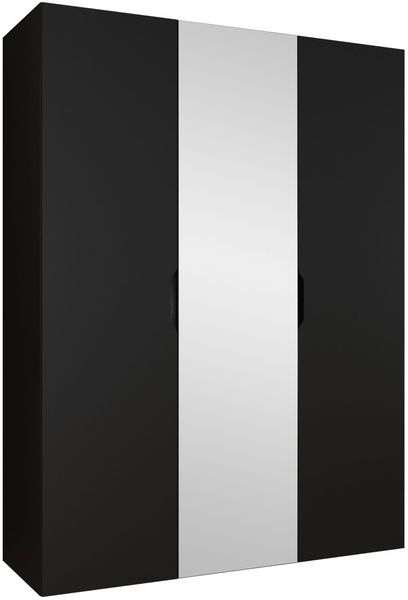 Kleiderschrank Midere 150 mit Frontspiegel (Farbe: Schwarz)