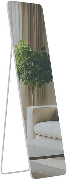 Standspiegel MURCIA - Glas Weiß matt 40x3x140 cm | Ganzkörperspiegel Freistehender Spiegel Groß Schlafzimmer