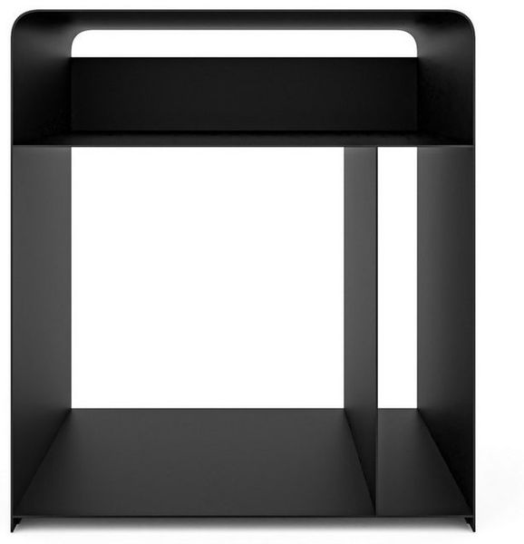 HEVVA Nachttisch ELY - Metall Schwarz/Weiß Matt für Schlafzimmer