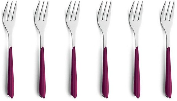 Kuppels PRISMA Kuchengabel Set 6-teilig wildberry hochglanzpoliert