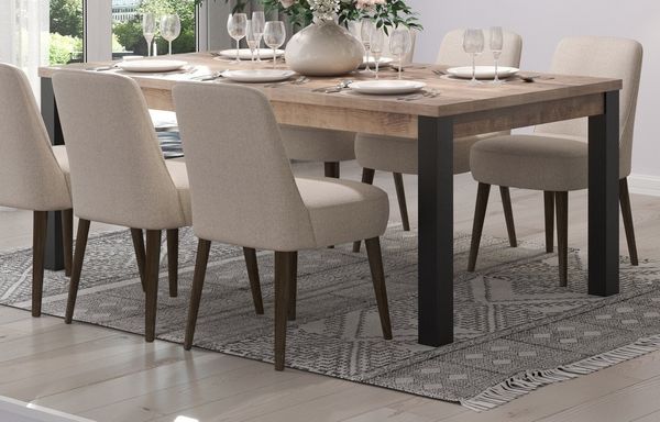 trendteam Esstisch Emile (Esstisch in Eiche Tabak und schwarz, 200 x 100 cm), bis zu 8 Personen