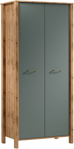 AX LIVING Begehbarer Kleiderschrank Iseonia S2T, Eiche Wotan & Grün