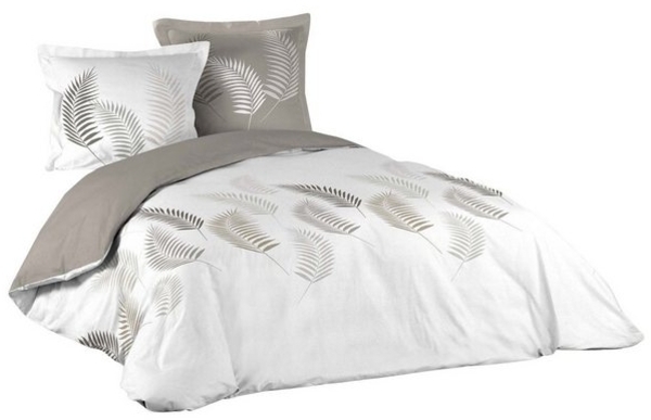 3tlg. Wende Bettwäsche 240x220 Baumwolle Übergröße Bettgarnitur beige natur Bild 2