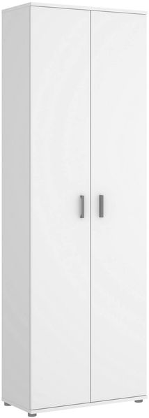 Dmora 2-türiger Mehrzweckschrank Aixam, Multifunktionsschrank, Schuhschrank, 61x35h190 cm, Weiß