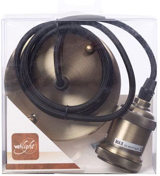 Universal Schnurpendel für Hängelampe E27 Bronze / Kabel Textil Schwarz, Ø 8,5cm Bild 4