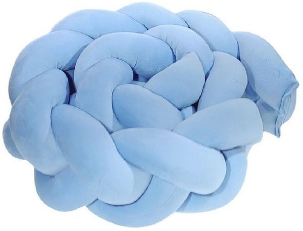 LuMali Nestchenschlange Bettschlange geflochten 210cm Nestchen Bettumrandung Babybett Zopf, Stillkissen Seitenschläfer Velour weich hypoallergen Pastellfarben