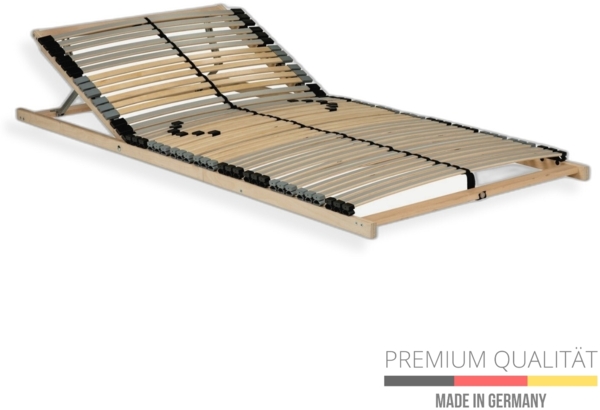 Lattenrost 90x200 cm – Verstellbares Kopfteil 42 Latten 7-Zonen Belastbar bis ca. 140 kg Birkenschichtholz Selbstmontage Made in Germany