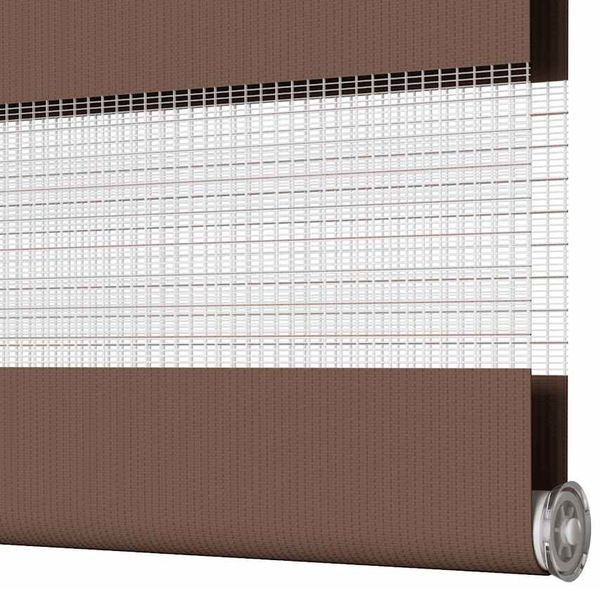 vidaXL Doppelrollo Braun 85x200 cm Stoffbreite 80,9 cm Polyester 4014362 Bild 12