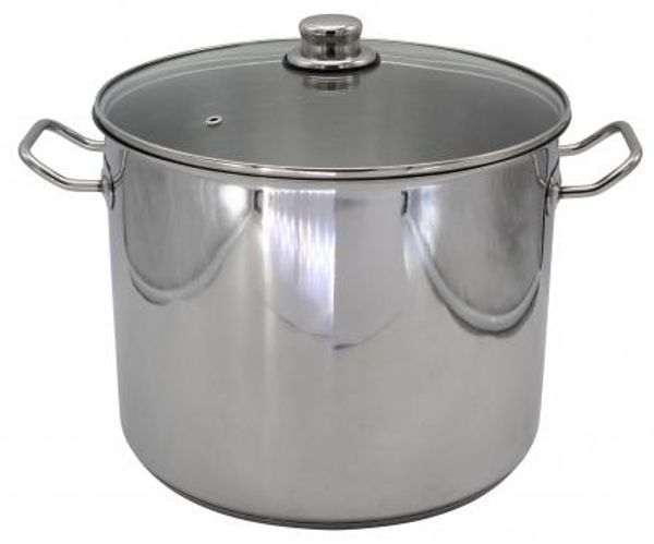 KARL KRÜGER Kochtopf Jumbo mit Glasdeckel 17 Liter Ø30cm Edelstahl
