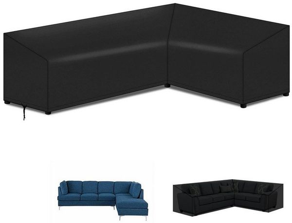 Sunicol Gartenmöbel-Schutzhülle L-Form Wasserdicht Oxford Gewebe Abdeckung Gartenmöbel Schutzhülle, Outdoor Couch Ecklounge Abdeckung Loungemöbel
