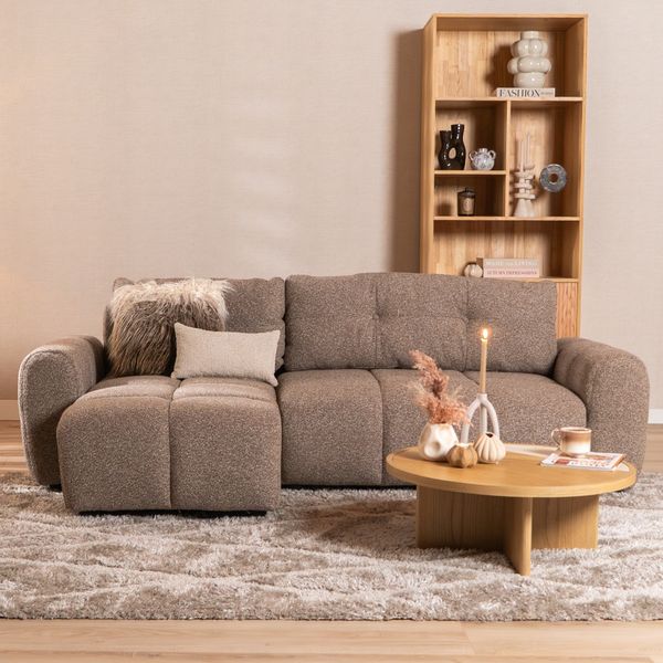 Bronx71 Schlafsofa 2-Sitzer Inka Bouclé Melange braun links/rechts