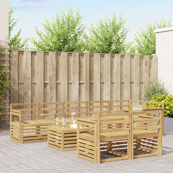 vidaXL Outdoor-Sofagarnitur 9 pcs Weiß 59 x 59 x 37 cm 3392059