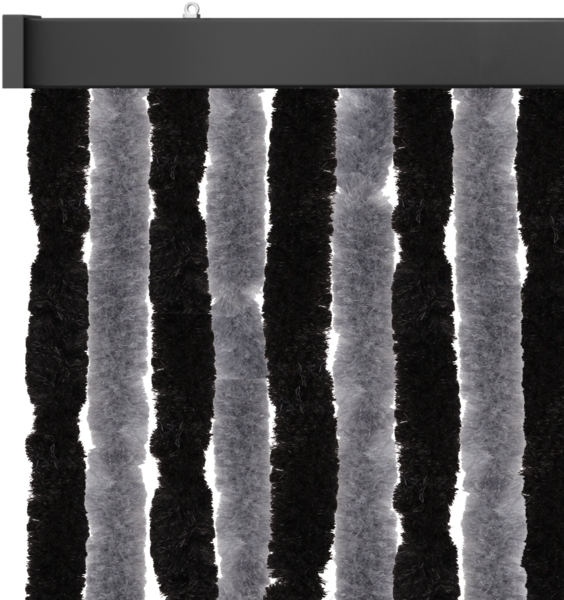 Flauschvorhang 160x220 cm in Unistreifen anthrazit - schwarz, perfekter Insekten- und Sichtschutz für Ihre Balkon- und Terrassentür, viele Farben