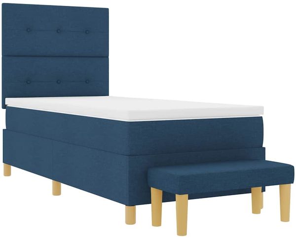 vidaXL Boxspringbett mit Kissen mit Kopfteil Blau 200 x 80 cm Stoff 3344260 Bild 7