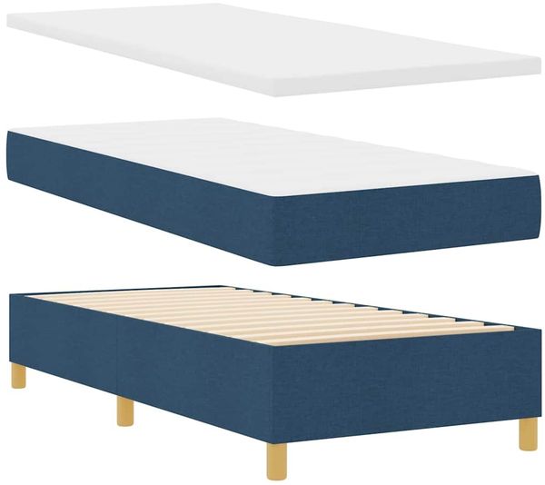 vidaXL Boxspringbett mit Kissen mit Kopfteil Blau 200 x 80 cm Stoff 3344260 Bild 4