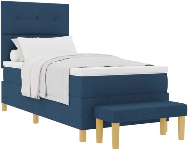 vidaXL Boxspringbett mit Kissen mit Kopfteil Blau 200 x 80 cm Stoff 3344260 Bild 2