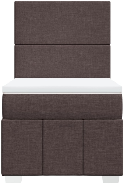 vidaXL Boxspringbett mit Matratze Dunkelbraun 90x190 cm Stoff 3293819 Bild 5