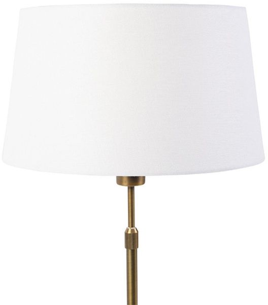 Qazqa Tischleuchte Parte, ohne Leuchtmittel, Warmweiß, QAZQA Tisch­leuchte, e27, Weiß, linen, classic-antique