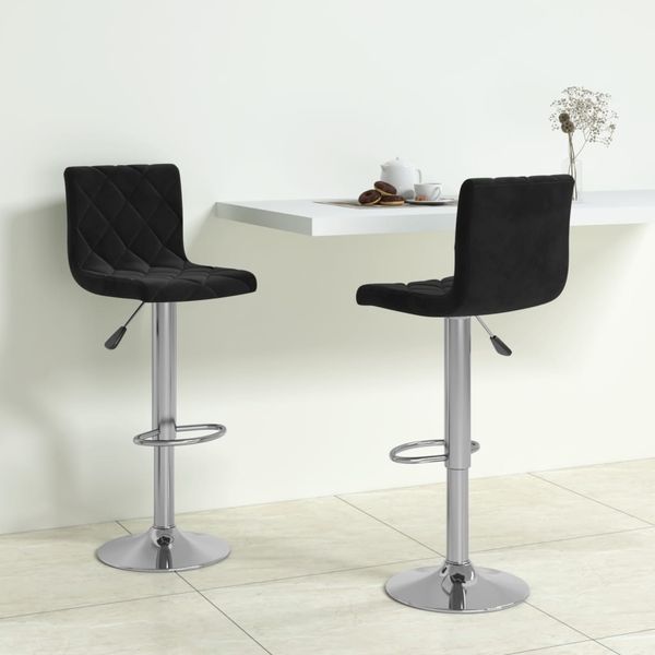 vidaXL Barhocker 2 Stk. Schwarz Samt [333684]