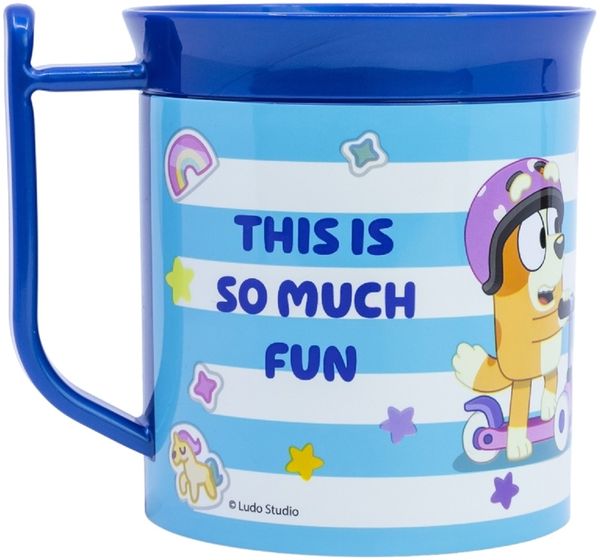 Bluey Becher Mikrowellengeeigneter Kunststoffbecher 400 ml – Motivbecher für Kinder