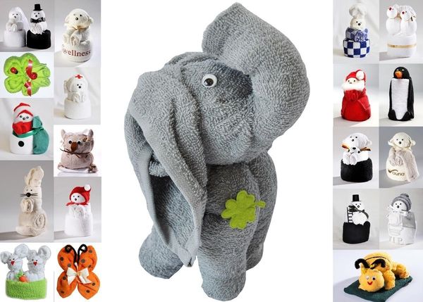 JACK Handtuch Set Frottier Geschenk Set viele Modelle Handarbeit Origami Gästetuch, (1-St), Handtuch, Waschhandschuh, gefaltete Tiere, tolle Geschenkidee