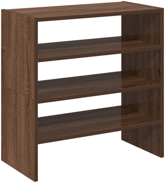 vidaXL Schuhregale 2 Stk. Stapelbar Braun Eichen-Optik 60x30x30,5 cm 858870