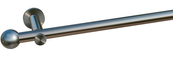 indeko Gardinenstange Colombes, Ø 20 mm, 1-läufig, Wunschmaßlänge, verschraubt, Komplett-Set inkl. Montagematerial