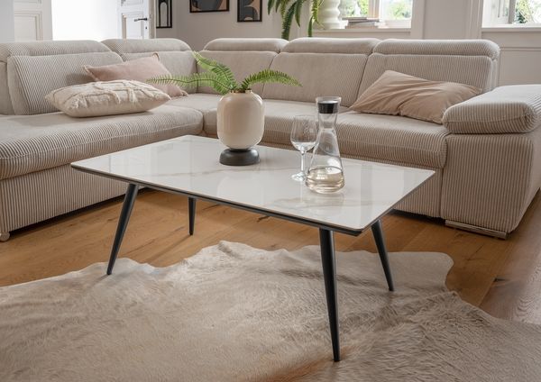Couchtisch >2120-19< in Keramik Hochglanz - 60x110x42x60 (LxBxHxT)