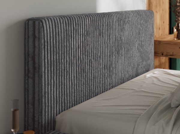 Polsterbett mit Stauraum Lattenrost TILIANO CLASSIC Bett gepolstert Doppelbett mit Kopfteil - 180x200 cm - Grau Cord Bild 4