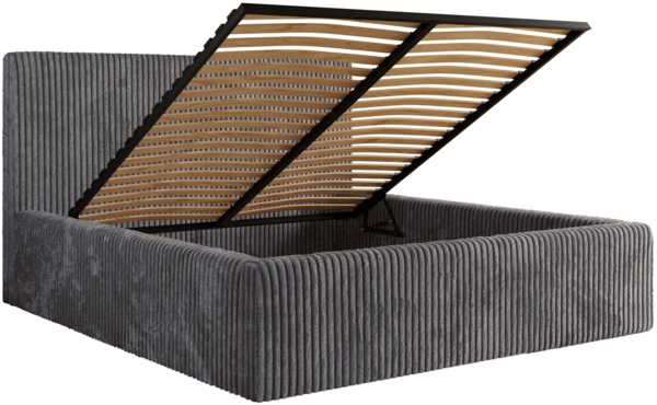 Polsterbett mit Stauraum Lattenrost TILIANO CLASSIC Bett gepolstert Doppelbett mit Kopfteil - 180x200 cm - Grau Cord Bild 6