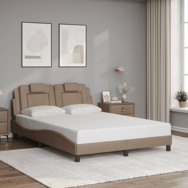 vidaXL Bettgestell mit Kopfteil Cappuccino-Braun 120x200 cm Kunstleder 3208086