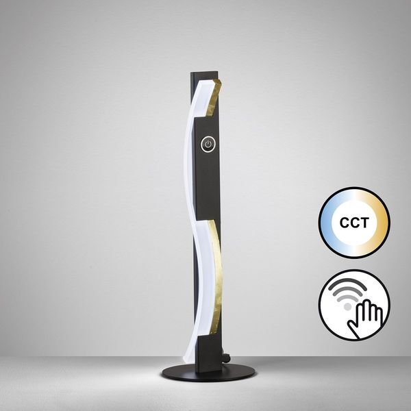 Fischer & Honsel 50702 LED Tischleuchte Bridge sandschwarz goldfarben CCT steuerbar
