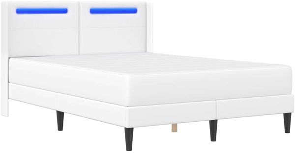 vidaXL Bettgestell mit Matratze Weiß 120 x 190 cm Kunstleder 3414905 Bild 5