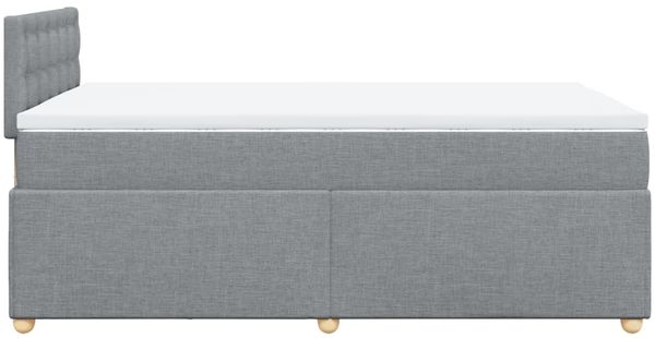 vidaXL Boxspringbett mit Matratze Hellgrau 120x190 cm Stoff 3288933 Bild 7