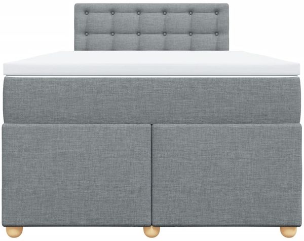 vidaXL Boxspringbett mit Matratze Hellgrau 120x190 cm Stoff 3288933 Bild 6