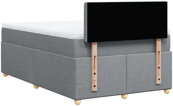vidaXL Boxspringbett mit Matratze Hellgrau 120x190 cm Stoff 3288933 Bild 8