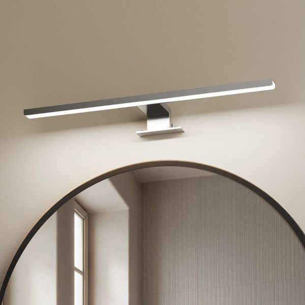 EMKE Spiegelleuchte LED L: 40cm 8W IP44 Wandlleuchte Badezimmer Wohnzimmer, LED fest integriert, Kaltweiß, Neutralweiß, Chrom oder Schwarz