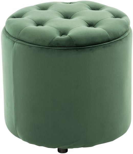 Sitzhocker CUTUN - Samt Grün 44x44x42 cm | Hocker Schlafzimmer Polsterhocker Wohnzimmer Sitzbank Esszimmer