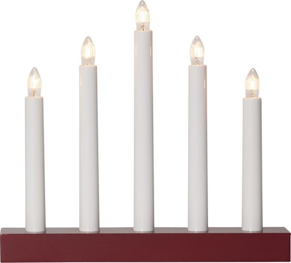 Fensterleuchter Inez weiß-rot 5-flammig E10 Netz B 265cm