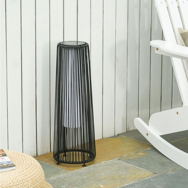 Outsunny LED Solarleuchte Spritzwassergeschützte Gartenleuchte mit Lichtsensor, Solarbetrieben, LED, Warmgelb, Solarbetrieben