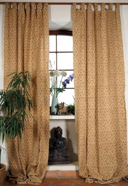 Guru-Shop Vorhang Boho Vorhänge, überlange Gardine (1 Paar) mit..