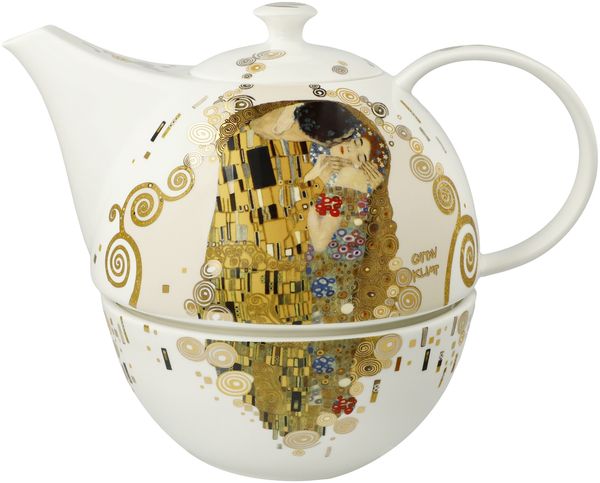 Goebel Gustav Klimt Teekanne mit Stövchen 1,2 l Der Kuss